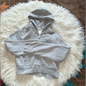 John Galt, Brandy Melville* Cropped Grey Zip Up, Size one size